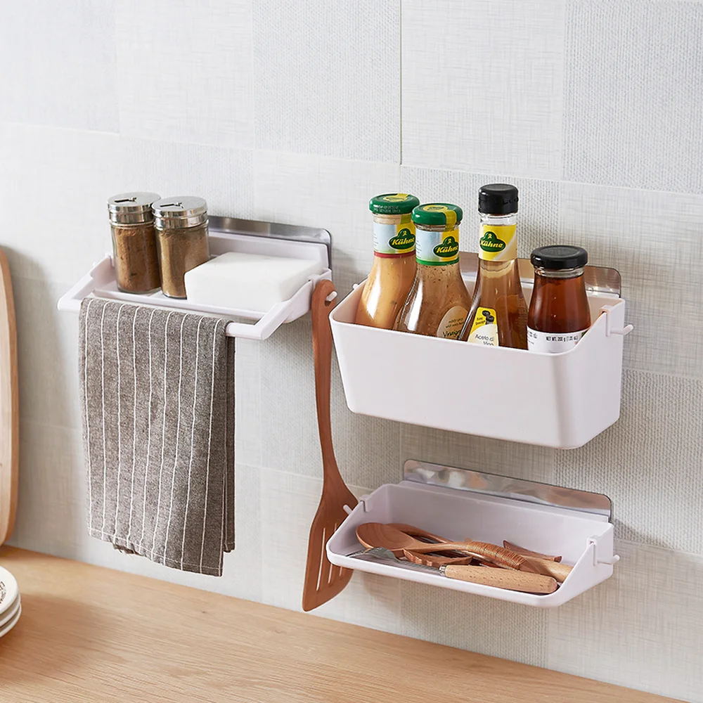 Kitchen rack wall hanging spice rack bathroom toilet towel toiletries storage rack 3-piece set wx10291105 Kitchen rack wall hanging spice rack bathroom toilet towel toiletries storage rack 3-piece set wx10291105