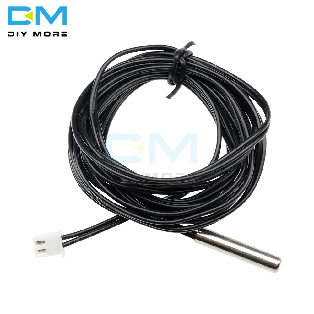 

2m 200cm Two 2 Meter Waterproof NTC Thermistor Accuracy Temperature Sensor 10K 1% 3950 Wire Cable Probe For Arduino W1401 W1209