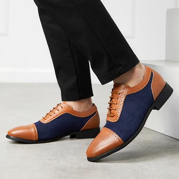 

Formal Leather Shoes Men Oxford Shoes Male Lace Up Dress Shoes Point Toe Flats Vintage Black Camel Sapato Social Masculino Couro