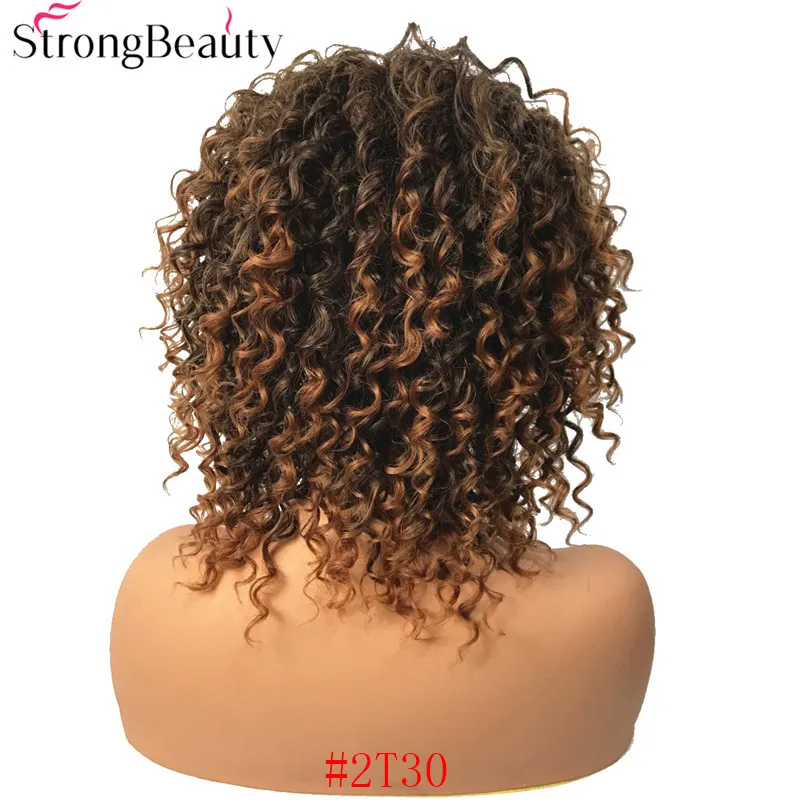 StrongBeauty синтетические парики средней длины вьющиеся парик термостойкие женские волосы - Цвет: 2T30