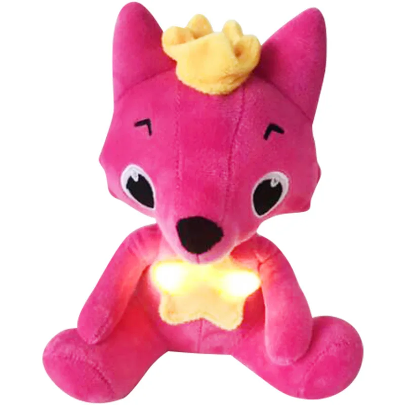 

20cm Children's educational plush toy pink fox doll light singing with music baby doll fong