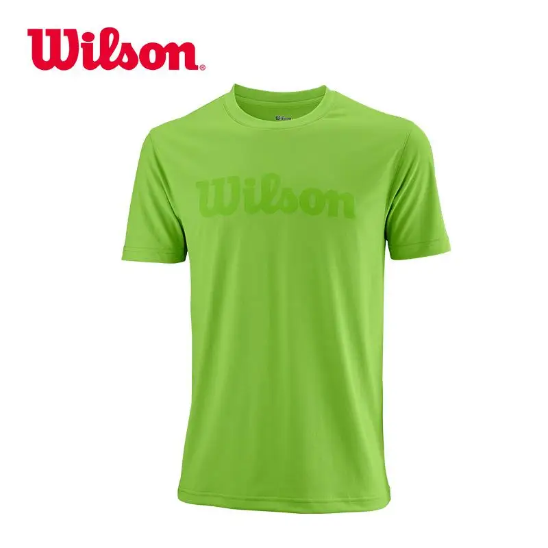 

Originally Wilson Men Moisture Absorption And Sweat Exercise Fast drying shirt Uwii Script Tennis Shirt Men WRA770302