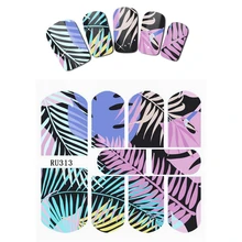 Uprettego дизайн ногтей Красота водная наклейка слайдер наклейка для ногтей тропический цветок дерево джунгли Пальма RU313-318