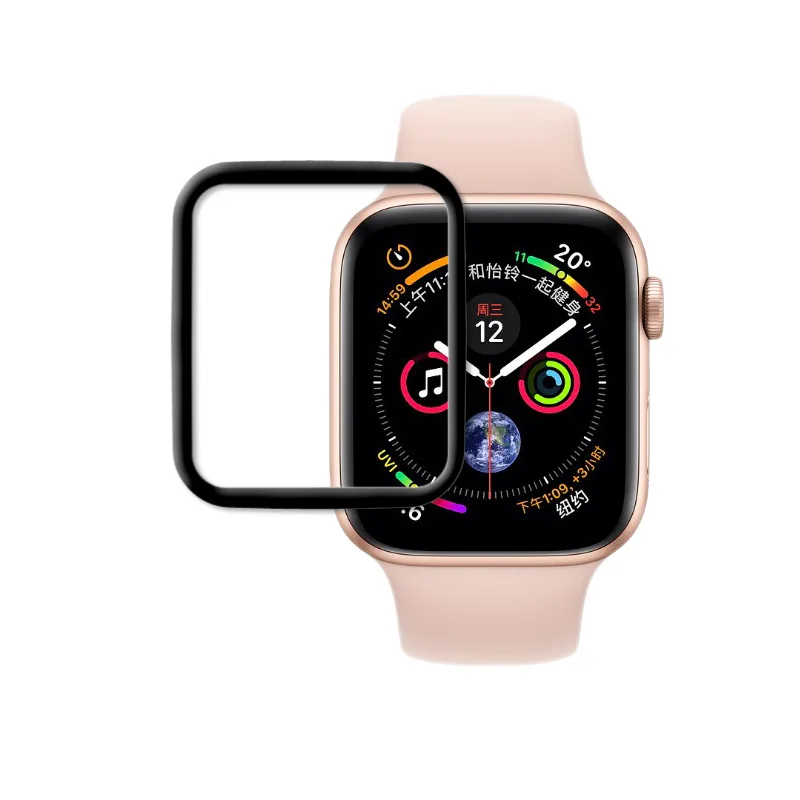 

9H Curved Full Coverage Tempered Glass Screen Protective Film Hot Bending Tempered Film For Apple Watch iWatch4