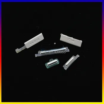 

White brand New Housing Power Volume Side Buttons HDMI USB Plug Cover Case For Sony Ericsson Xperia S LT26 LT26i Free Shipping