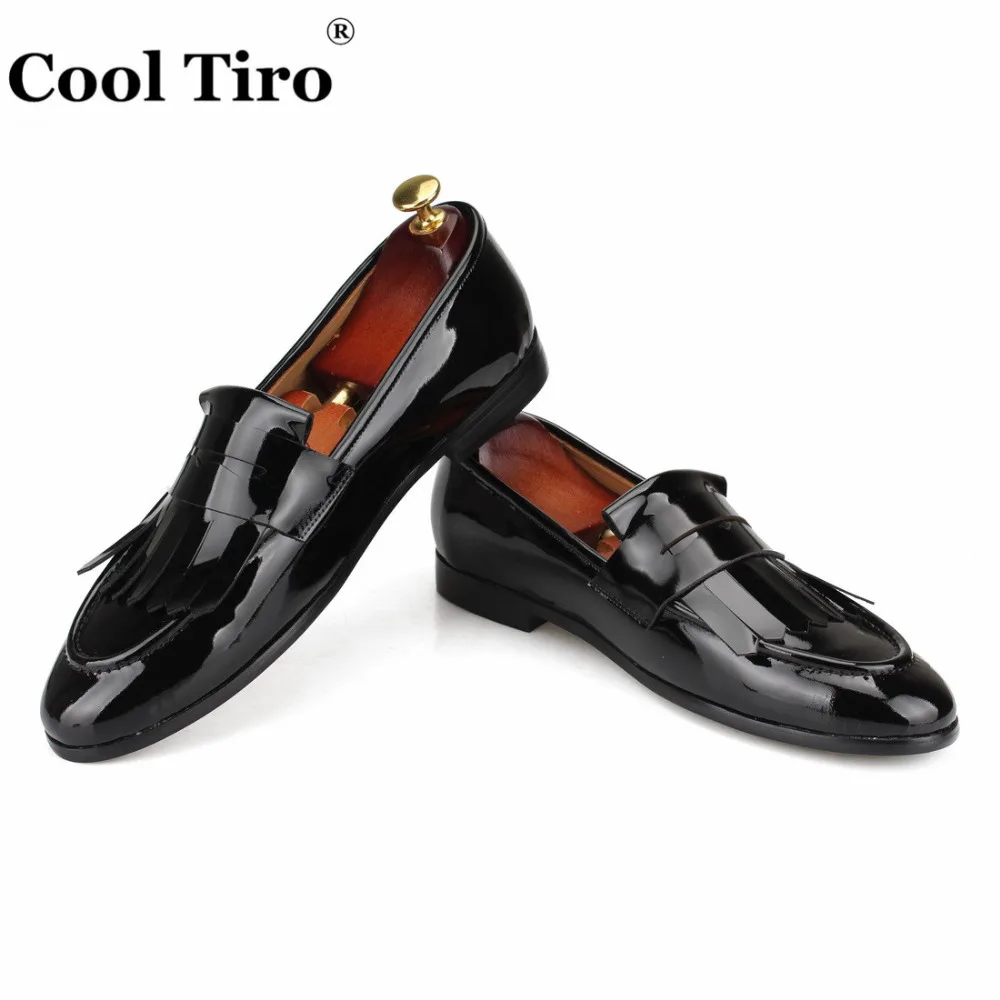 Black patent leather Loafers Men Moccasins (6)