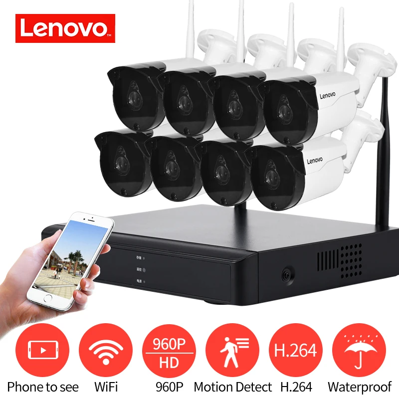 En Ligne LENOVO Système de Surveillance CCTV Système 960 p HDMI AHD CCTV DVR 8 pcs 1.3 MP IR Caméra de Sécurité Extérieure 1280 TVL Caméra Surveiller