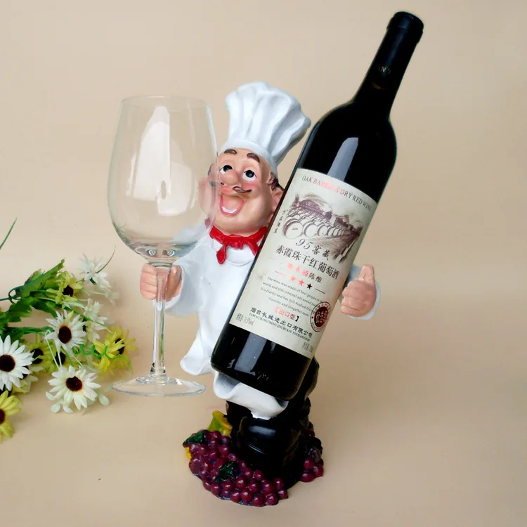 

The explosion of hot cook wine rack resin figures multifunctional glass frame ornaments are Home Furnishing ornaments