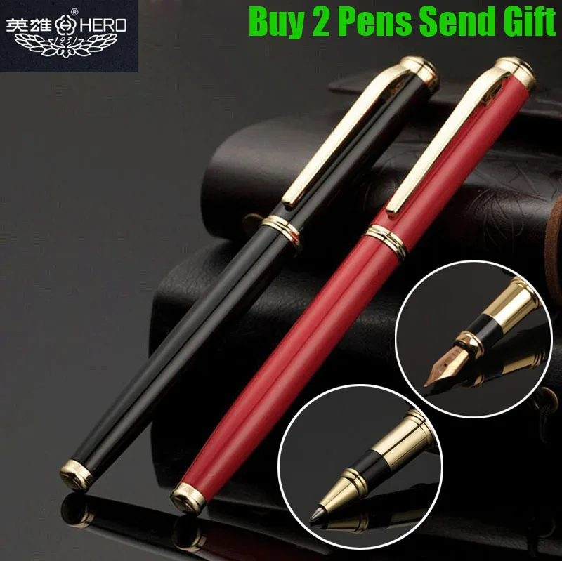 

Free Shipping New Arrival Genuine Hero 109 Fountain Pen Office Writing Ink Pen Luxury Full Metal Pen Buy 2 Pens Send Gift