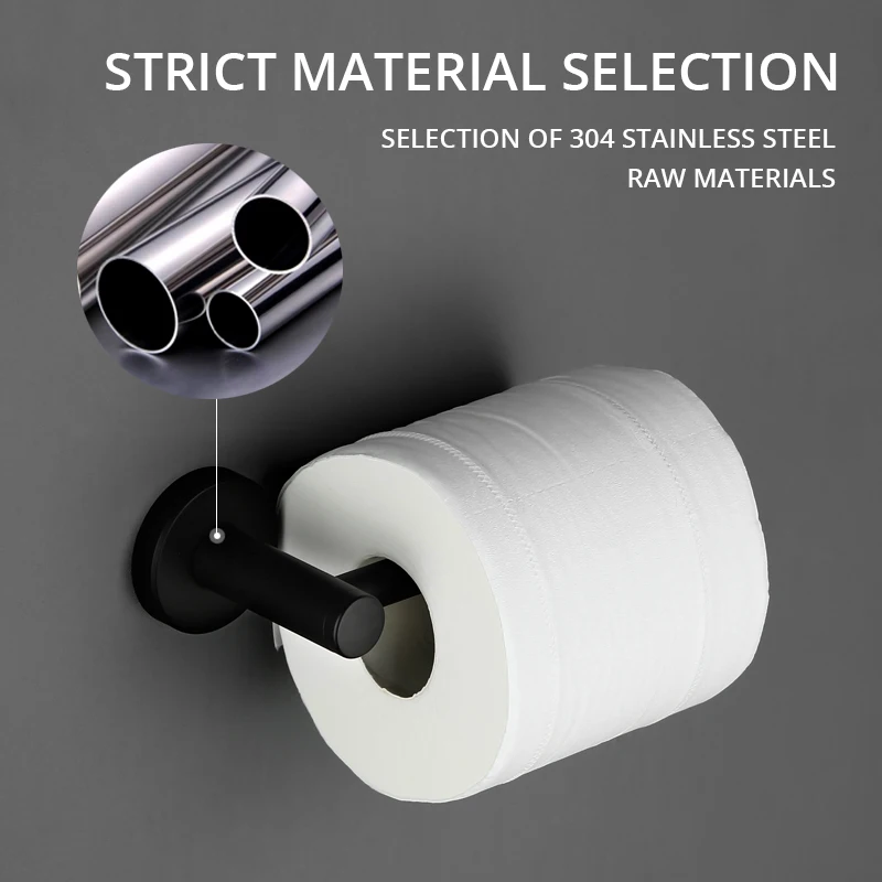 Online 5 jahre Garantie Hohe Qualität Großhandel Förderung Premium Matte Schwarz Bad Tissue Haken Messing Bad Rollen Papier Halter