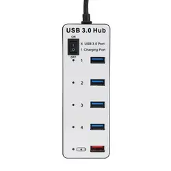 Обычные 5-Порты и разъёмы Hi-Скорость USB 3,0 концентратор Портативный для зарядки и синхронизации данных передаточный переходник с быстрой