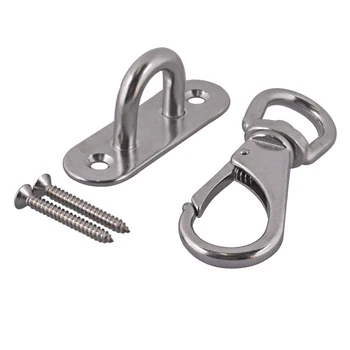 

M8 Ceiling Hook Hammock 3pcs Swing Hook Multi-use Swivel Eye Snap Hook 3# with Self-tapping Screws Swing Chair Hammock Hanging