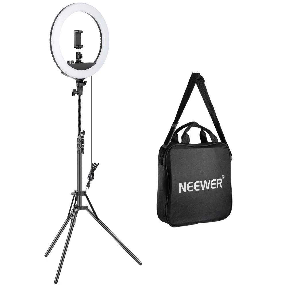 Neewer 14 inch Outer Dimmable LED Ring Light Kit Includes30W Bi Color 3200K 5600K Small Ring
