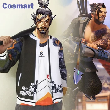 

[STOCK]Game OW figure Hanzo Cosplay Jacket Top Fleece Coat New 2018 free shipping