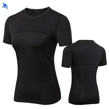 Женская рубашка для фитнеса, бега, занятий спортом, футболка для спортзала, быстросохнущая, дышащая, с короткими рукавами, Из Сетчатой Ткани в стиле пэчворк