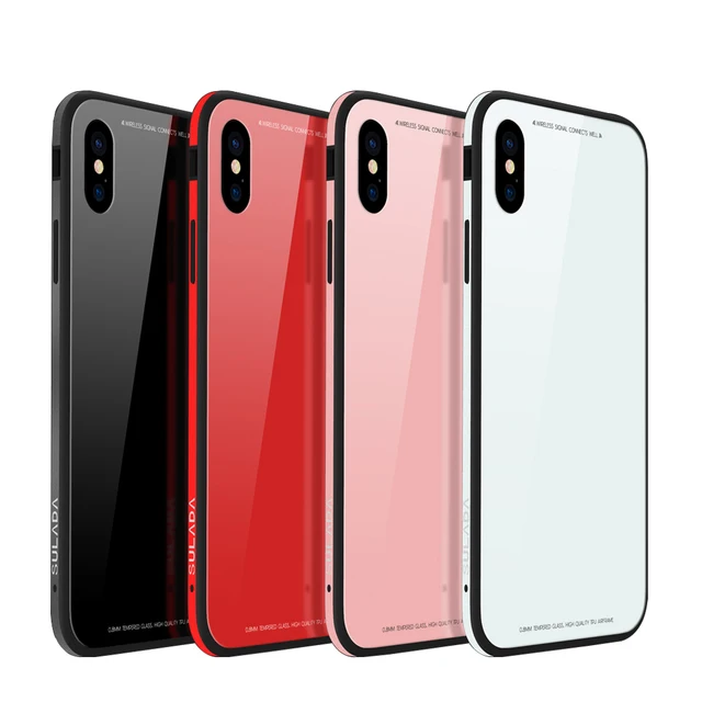 SULADA 9H Tempered Glass Case for iPhone Xs Xr Silicon