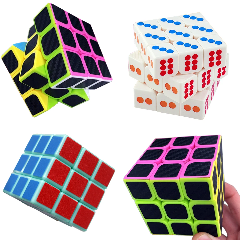 Transparent Rubik Cube Antistress with Figure Number Digit for Kids Smooth Creative Magic Cube Spinner 3*3*3
