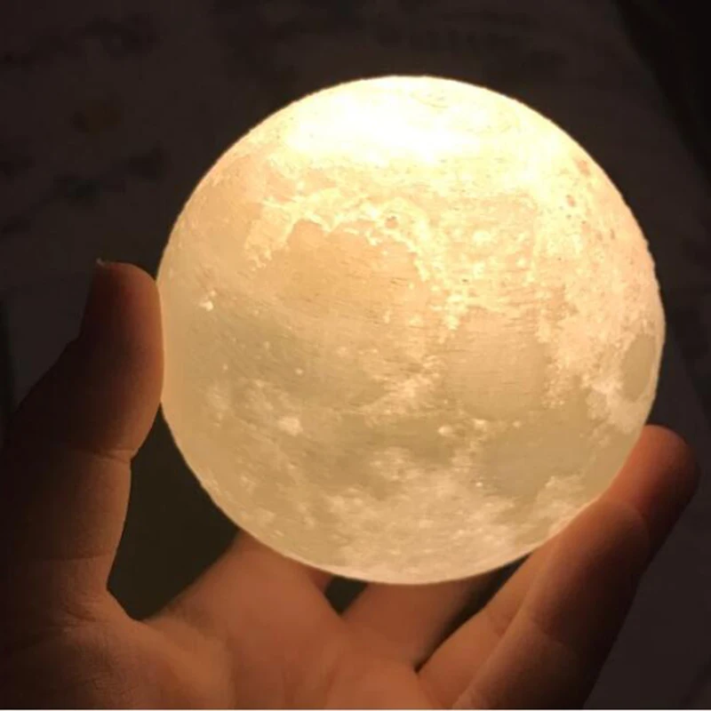 Четверка Новинка светодиодный 3d Луна лампы 3D принт сенсорный выключатель Moon