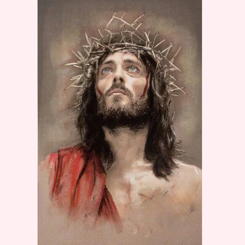 Full Diamond Embroidery Religion Portrait 5D DIY Painting Cross Stitch Jesus Mosaic Rhinestones Church gift | Дом и сад