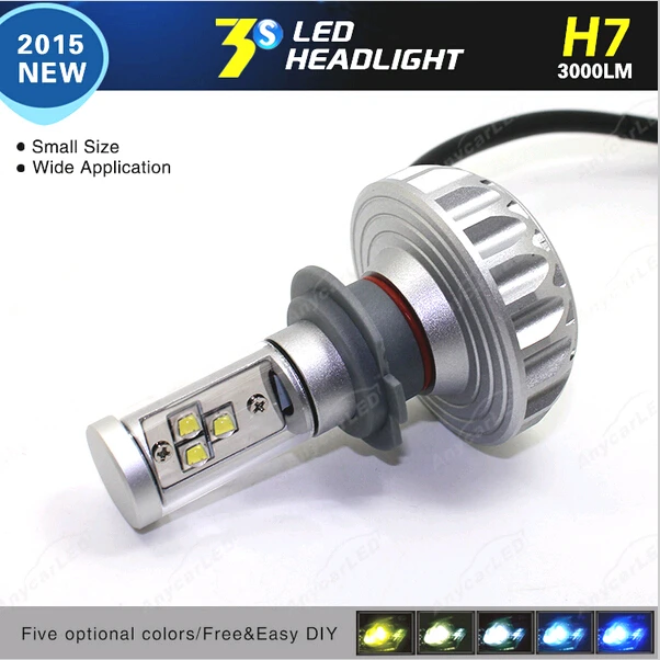 ФОТО 1set  H7 60W 6000LM  Cree Chips LED Headlight Conversion Kit Driving Lamp Bulb Xenon Motorcycle Car Light Source
