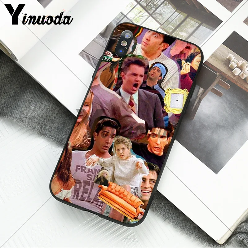 Yinuoda Friends Season TV TPU black Phone Case Cover Shell for Apple iPhone 8 7 6 6S Plus X XS MAX 5 5S SE XR Mobile Cover