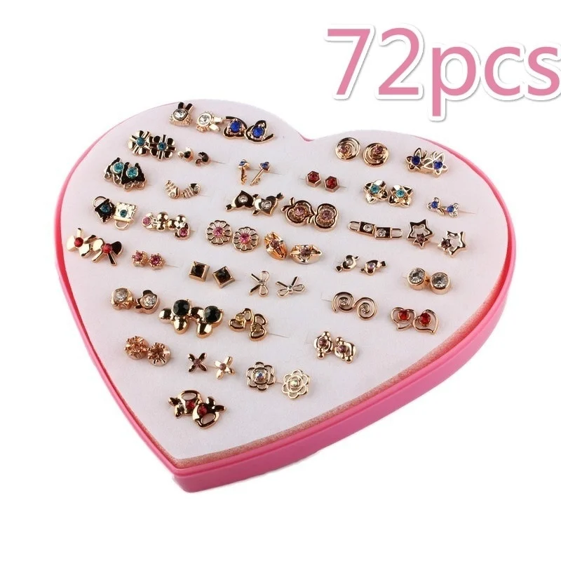 

New Women Lady Earring Elegant Crystal Rhinestone Ear Earrings 36pair /set