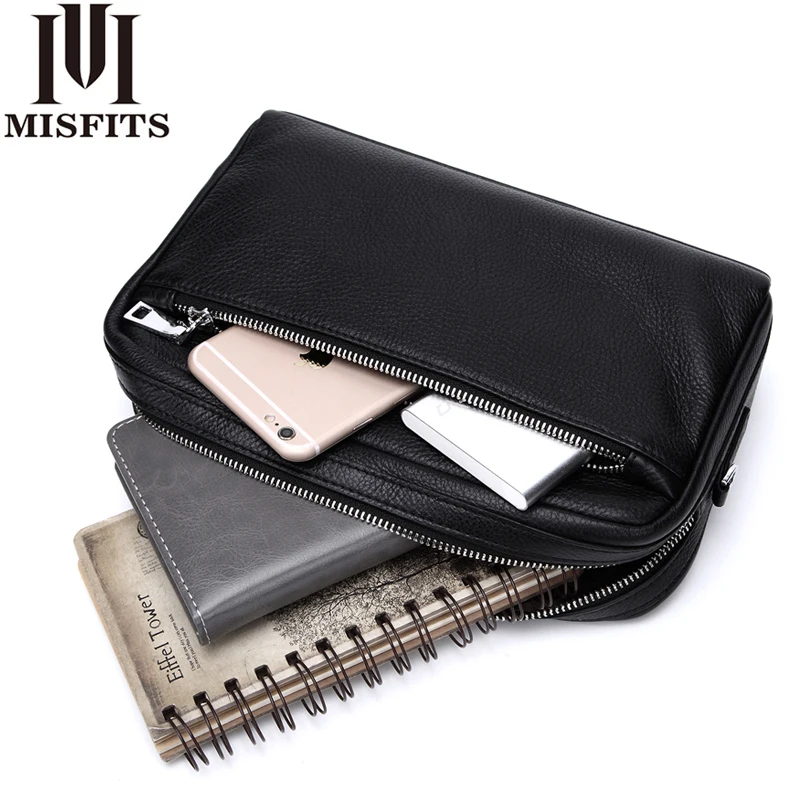 

Large Genuine Leather Men Clutch Shoulder Bag Phone Card Phone Organizer Big Makeup Bag Travel Wash Bag For Male