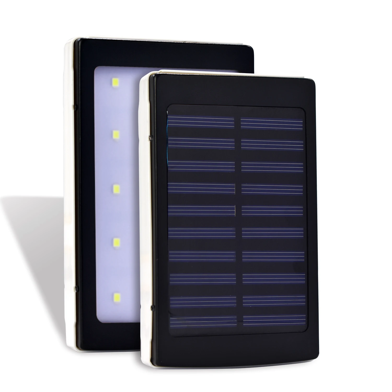 New Power Bank 10000mah Solar With LED External Battery Technology Portable Charger PowerBank For iphone X Samsung Note 8 Xiaomi - Цвет: Черный