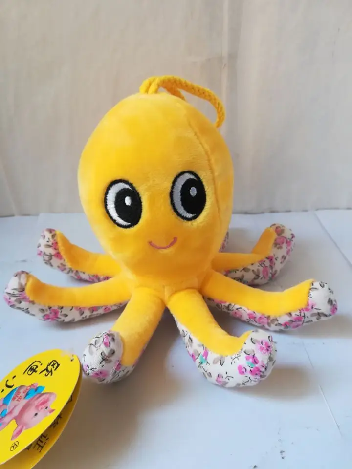 Около 20 х 18 см с рисунком осьминога плюшевые игрушки Прекрасный желтый Осьминог Мягкая кукла детские игрушки Рождественский подарок s2161