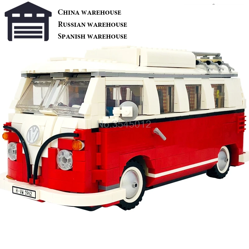 

Recreational Vehicle Legoing Technic The T1 Camper Van car-styling Motorhome Compatible with Legoing Friends Blocks Kids Toys CC