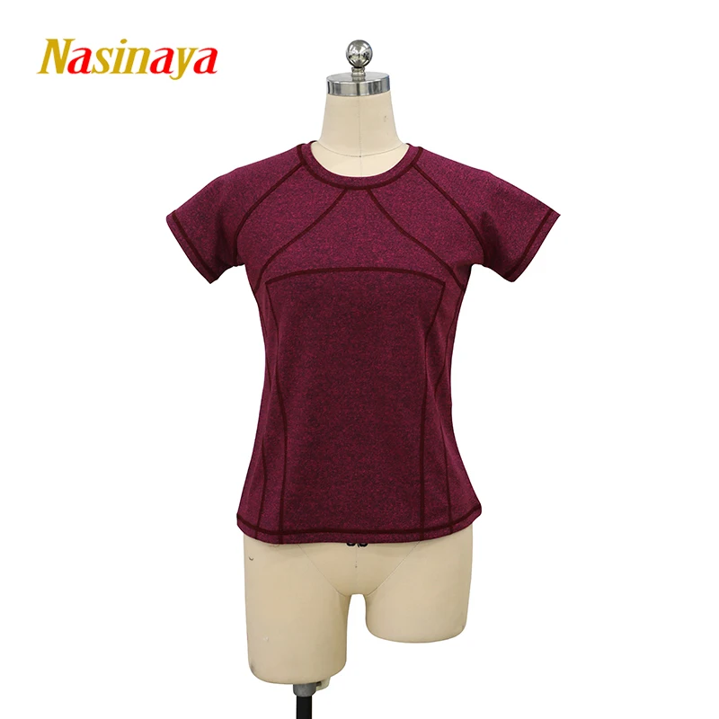 

Customized Figure Skating T shirt Tops for Girl Women Training Competition Patinaje Ice Skating Gymnastic 75