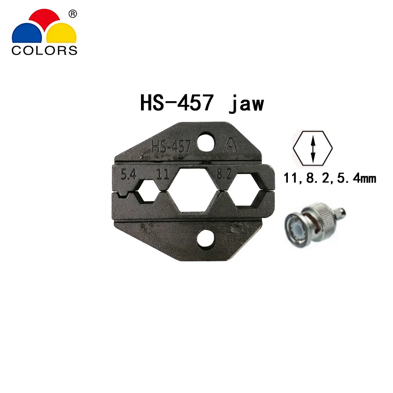 HS-05H/02 H/457 коаксиальные обжимные плоскогубцы RG55 RG58 RG59, 62, relden 8279,8281, 9231,9141 коаксиальные обжимные щипцы SMA/BNC инструменты для соединителей - Цвет: HS-457 jaw