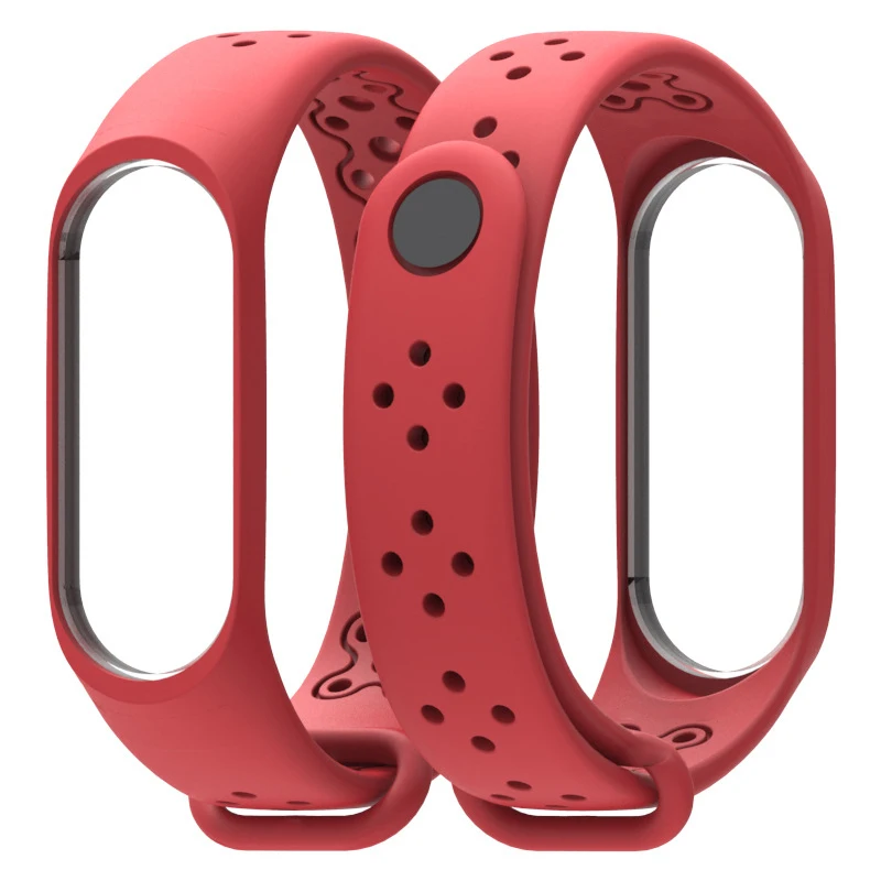 Инновационный Браслет Ремни для Xiaomi Band 4 пористая вентиляция Mi4 ремешок Замена водонепроницаемый спортивный силиконовый браслет наборы - Цвет: E