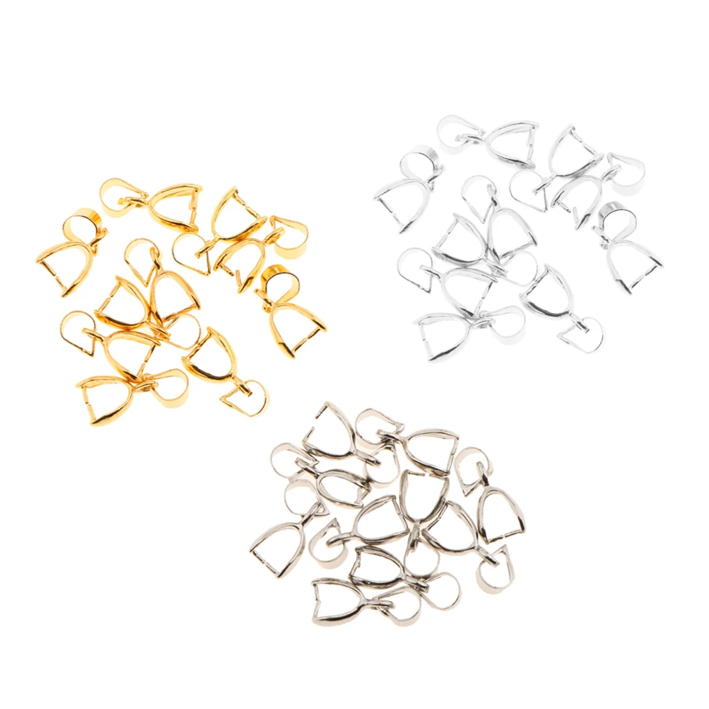 30pcs Assorted Charm Pendant Pinch Clip Bail Connector DIY Jewelry Findings