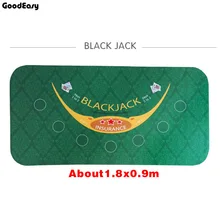 180*90 см замшевый резиновый черный Джек 21 балл Baccarat казино скатерть для покера Зеленый Настольный коврик для рисования ткань высокого качества с рисунком