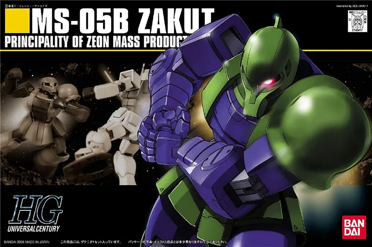 Bandai Gundam 43417 HGUC 1/144 MS 05B Zaku I мобильный костюм Сборная модель наборы экшн фигурки