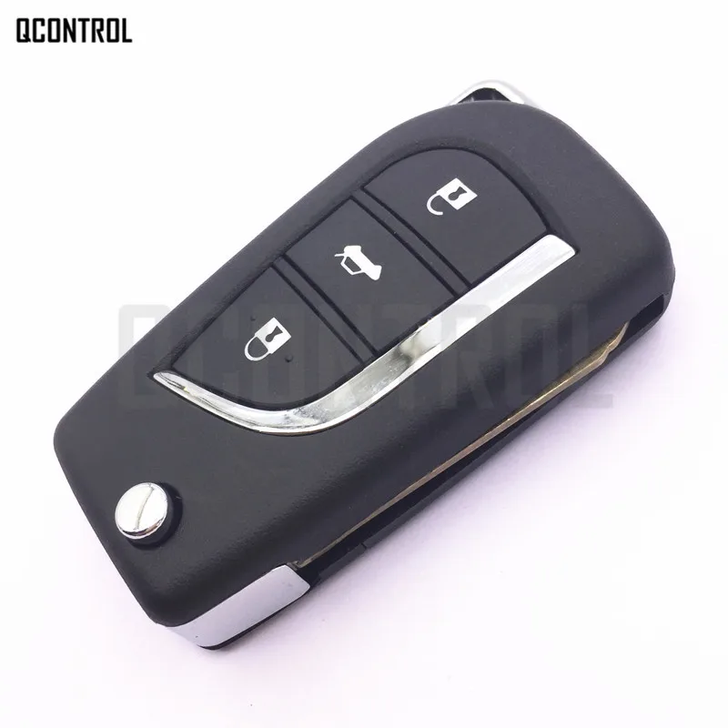 QCONTROL обновленный дистанционный ключ 315 МГц для Toyota Camry Corolla Prado RAV4 Vios Yaris 3 кнопки с лезвием TOY43