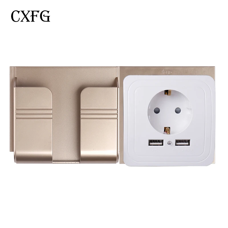 CXFGpop розетка лучшее двойное зарядное устройство адаптер 16А ЕС USB порт 2000ма настенная стандартная электрическая розетка панель 110~ 250 В