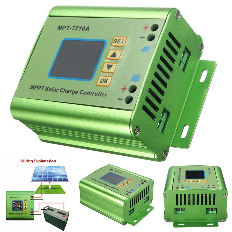 

MPPT Solar Panel Battery Regulator Charge Controller with LCD Display 24/36/48/60/72V 10A Solar Controllers Mayitr
