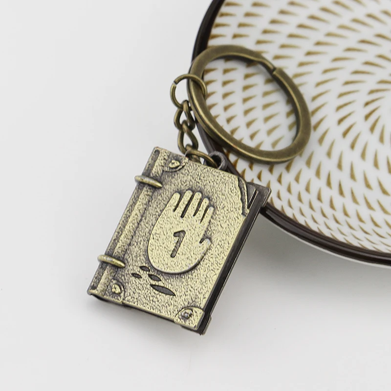 Gravity Falls Bill Cipher Logo Metal Pendant Keychain Cosplay Keyrings Ornament