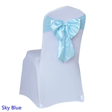 Небесно-Голубой цвет ленты из спандекса на стулья ленты для свадебных стульев лайкра стрейч повязка с бантиком галстук отель вечерние шоу украшения Универсальный