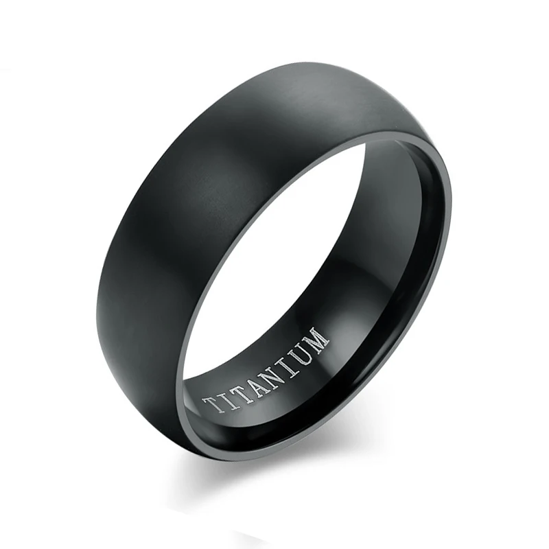 Титановые кольца для мужчин 8 мм крутое черное мужское кольцо ювелирное изделие