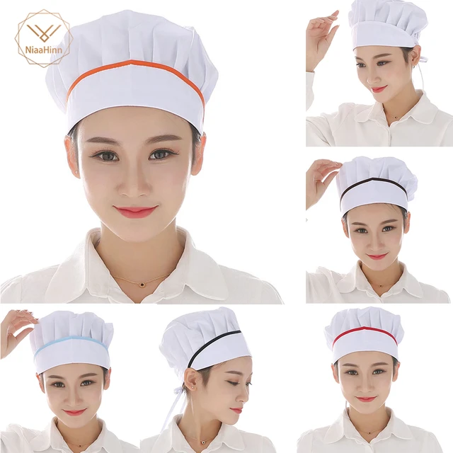 Gorro de Chef ajustable para hombre, gorro elástico de cocina, color negro,  liso, a rayas, para Catering, trabajo, restaurante - AliExpress