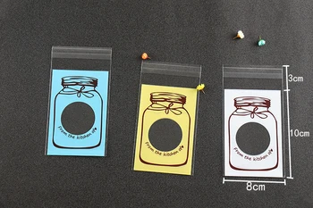 

New product 100pcs/lot 4colors plastic packaging bags 7x10cm food self sealing bags cookie bags