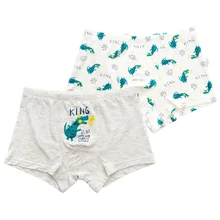 2 шт./компл., детское нижнее белье для мальчиков, детские трусики для мальчиков, трусы для подростков, хлопковые трусики для мальчиков, детские трусики для подростков с динозавром 4-12 лет