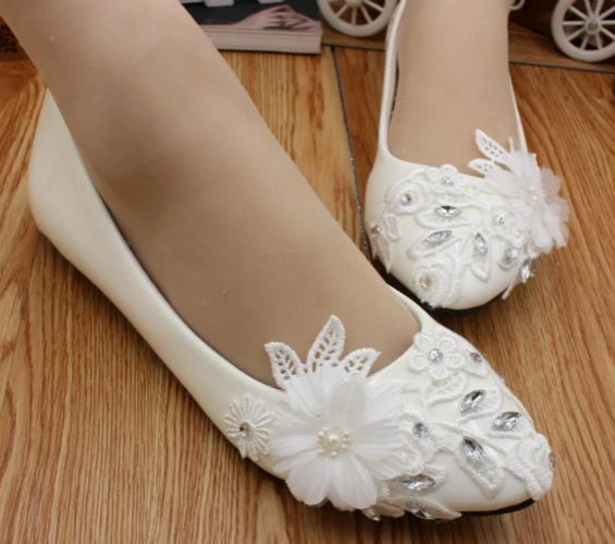 ivory lace flats