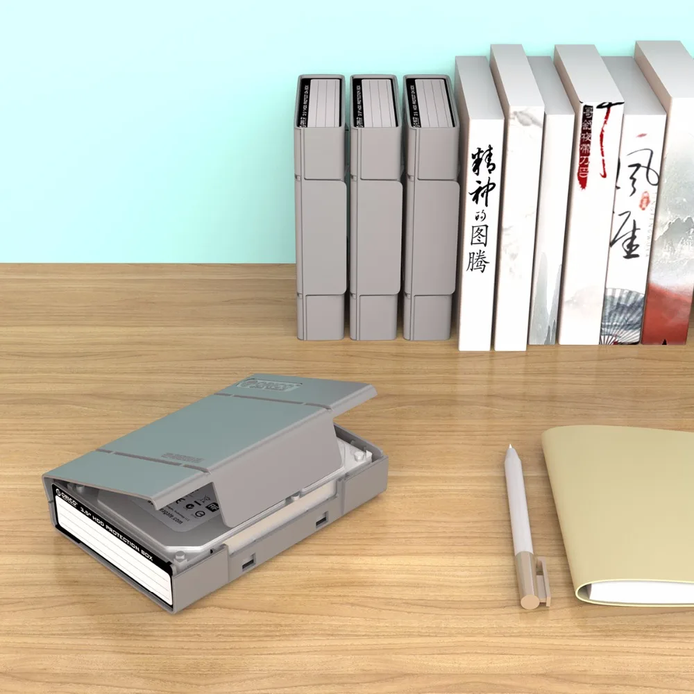 ORICO 3.5 Inch Hdd Case Protable Hard Drive Box External Sata To Hard Disk With Waterproof Shockproof Function 5 pcs/ lot Grey