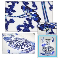 Алмазный Набор для вышивки «ваза» голубые и белые фарфоровые бриллианты особой формы алмазная живопись рукоделие Стразы 5d дрель DIY Cry