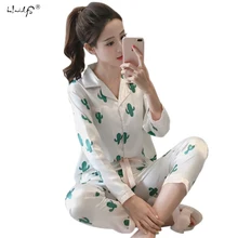 Женский атласный Шелковый пижамный комплект, летний пижамный комплект с рисунком кролика, пижама с длинным рукавом, Женский пижамный комплект, домашняя одежда