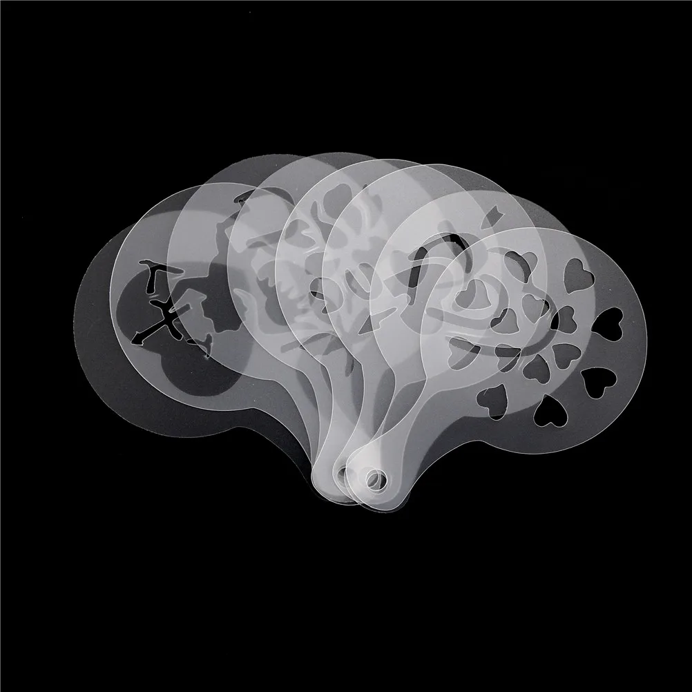8 шт./компл. Пластик торт Трафареты рождественские украшения ко Дню Святого Валентина капучино Кофе шаблон форма случайного цвета